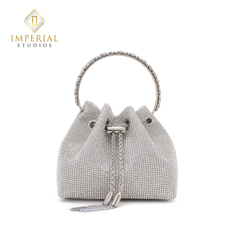 Rhinestone Bucket Bag For Women, Clutch Purse For Ladies Rhinestone Evening Party Shoulder Bag Sparkly Crystal Bucket Bag, Purse Wedding Handbag Shoulder and Cross body Bag