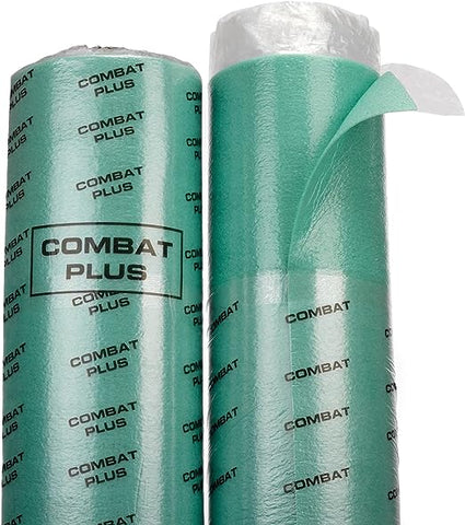 Imperial Studios Green Combat Laminate Underlay 3mm Acoustic Underlay for Wood or Laminate Flooring Barrier Plus Underlay Comfort Damp Proof Membrane (Roll Dimension: 15㎡)