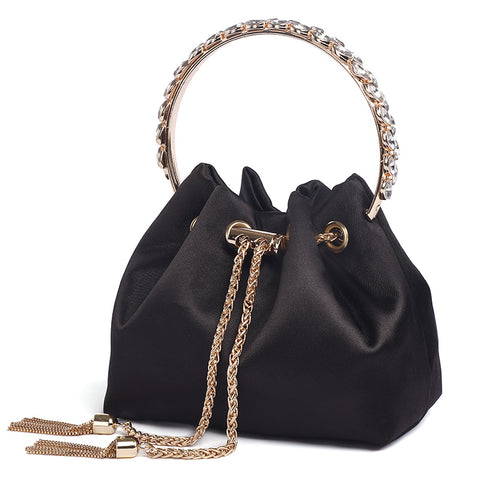 Rhinestone Bucket Bag For Women, Clutch Purse For Ladies Rhinestone Evening Party Shoulder Bag Sparkly Crystal Bucket Bag, Purse Wedding Purse Handbag Shoulder and Cross body Bag