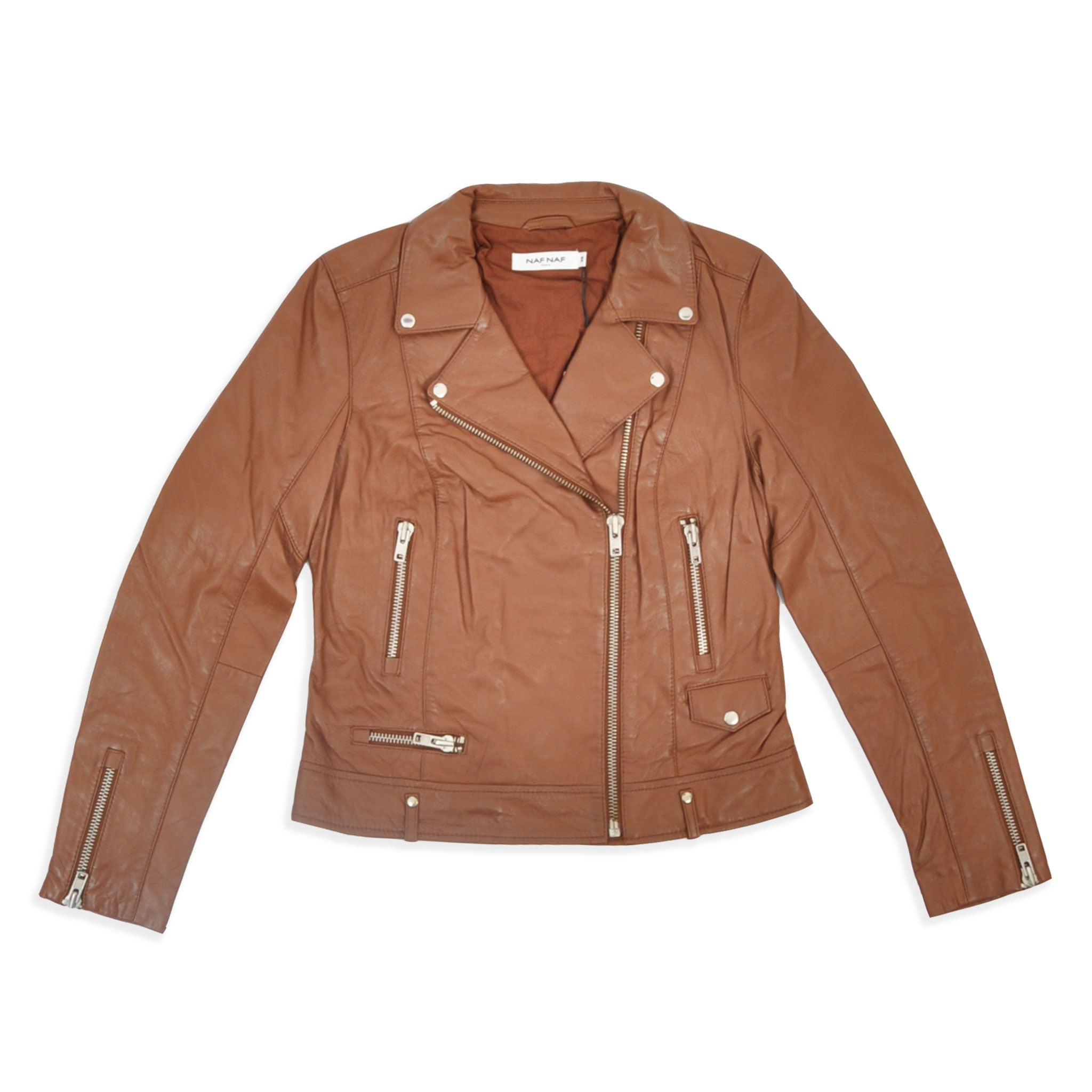 Ladies Jackets Naf Naf Fitted Leather Jacket IMPERIAL STUDIOS