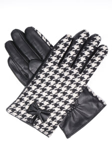 Houndstooth Women’s Luxury Warm Leather Gloves